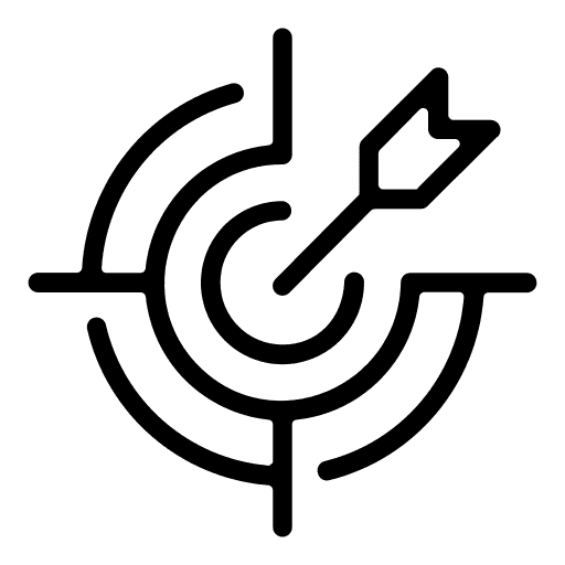 A target with an arrow in the centre